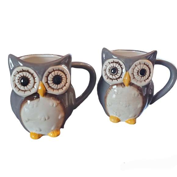 SOLD Great Gatherings Owl Mugs Set of 2 - Picture 1 of 10